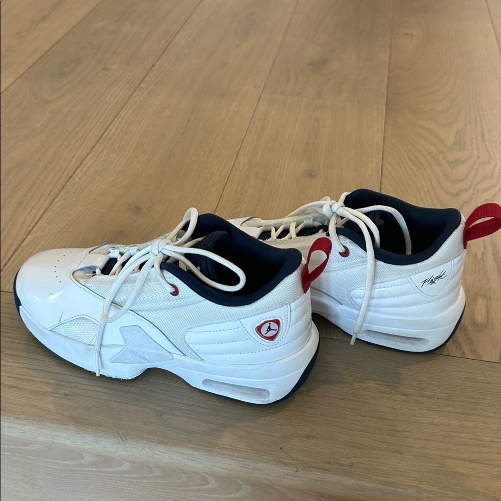 Jordan Kids White and Red Sneakers